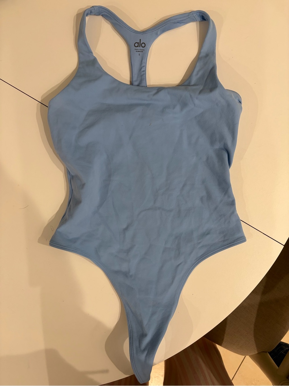 ALO Yoga Light Blue Racerback Bodysuit